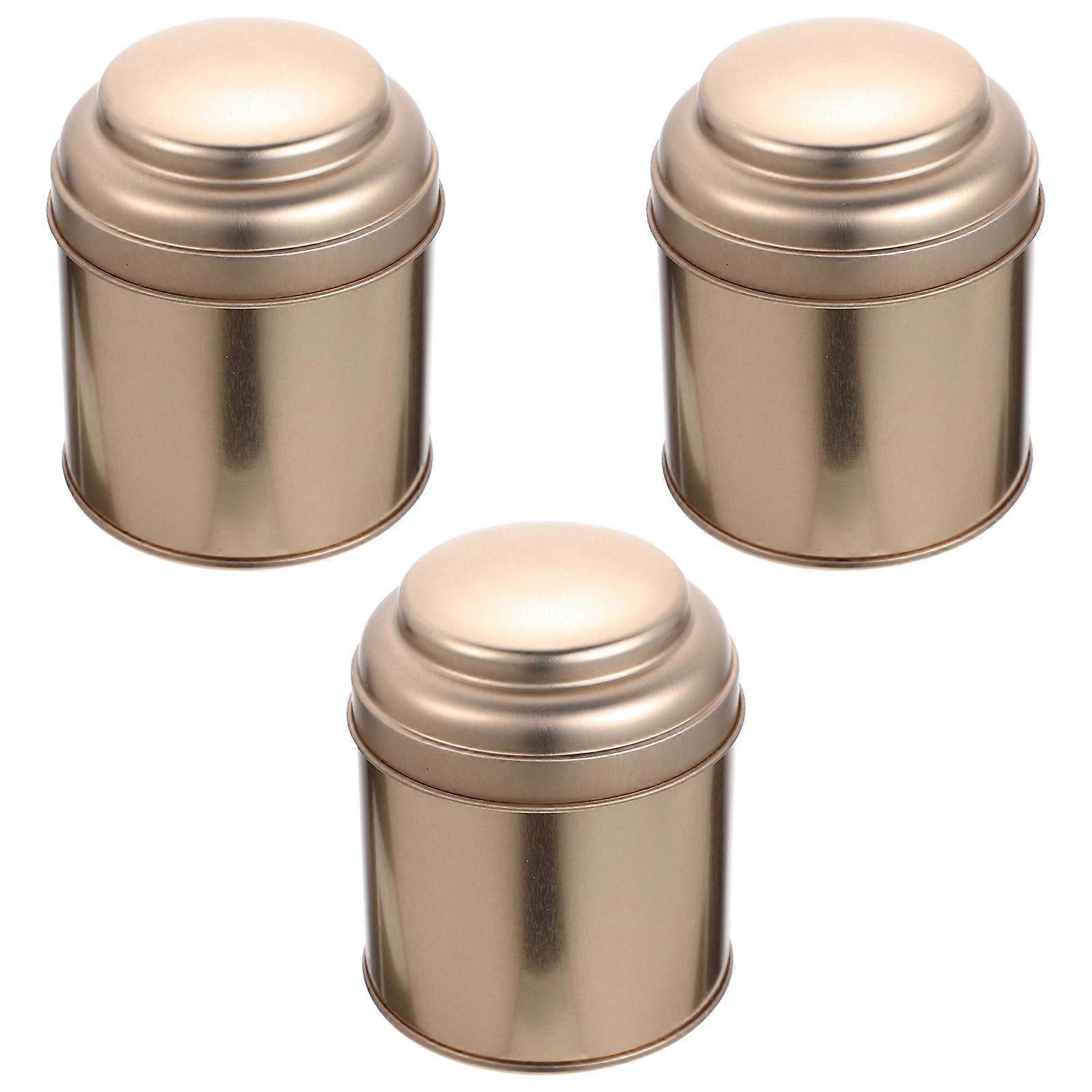 Mini Tea Container Portable Storage 9Pcs Rose Gold with Lid