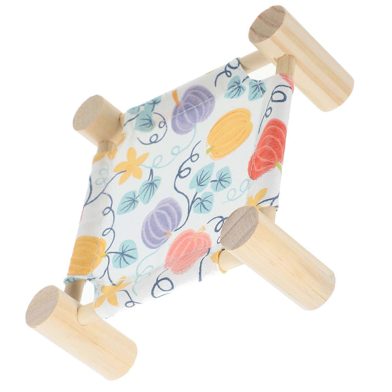 Guinea Pig Hammock Bed Wooden Elevated Pet Sleeping Bed 3Pcs