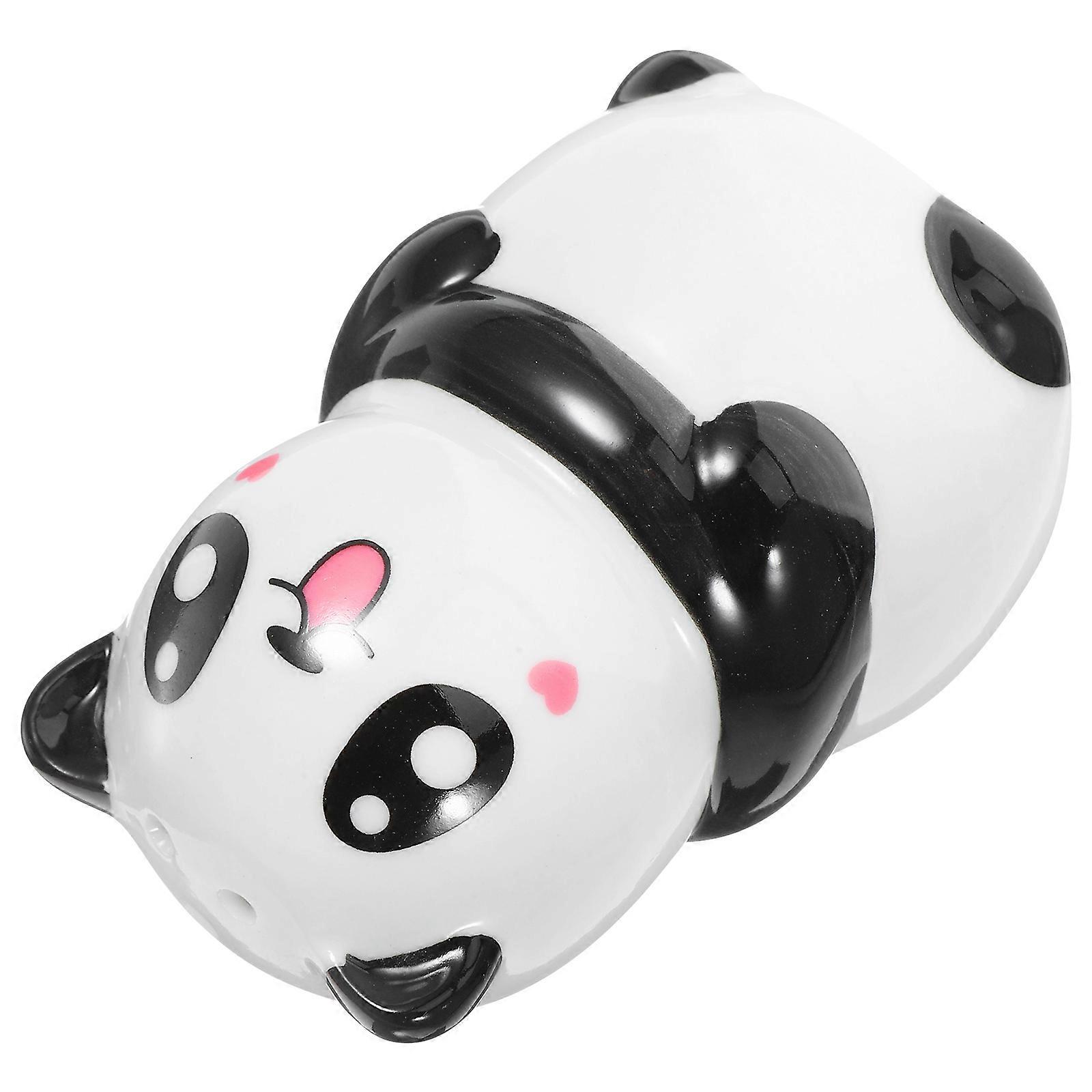 Ceramic Spice Container Cartoon Panda Shape Kitchen Utensil Multi-Colored Easy to Carry 1Set