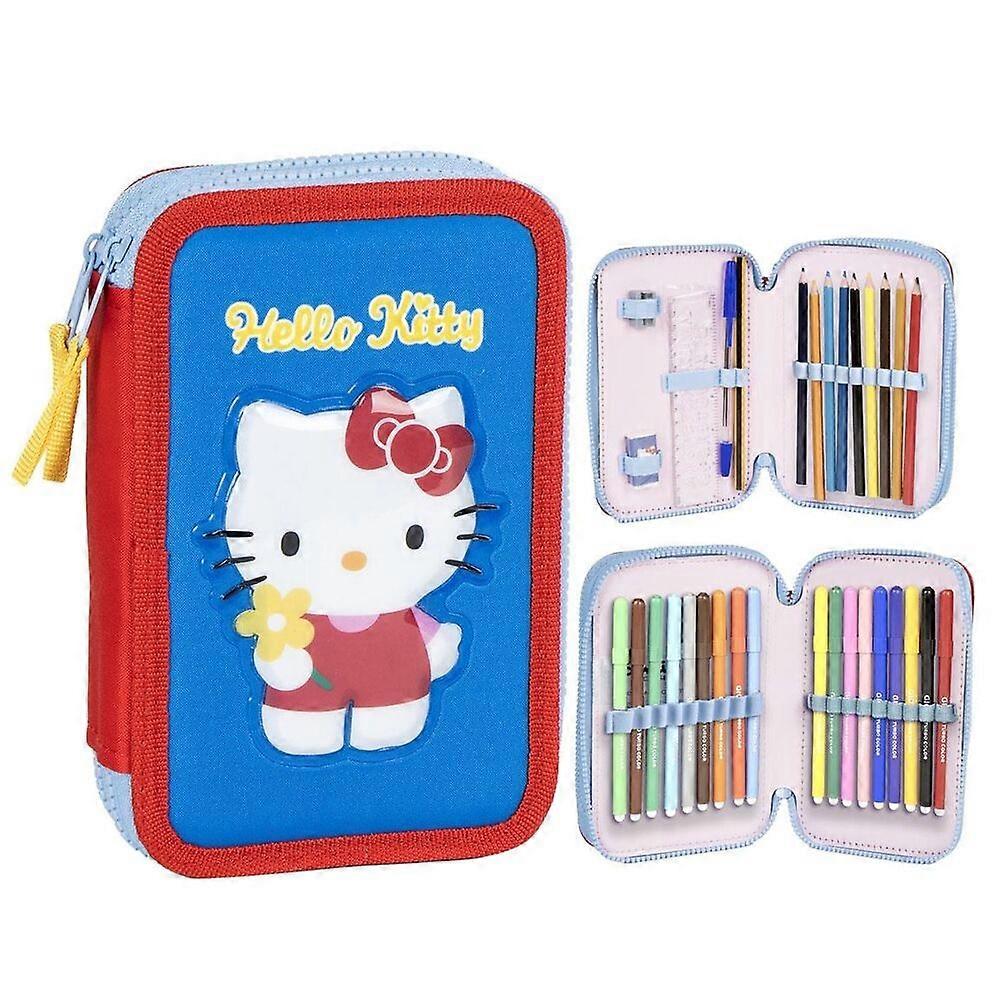 Hello Kitty double pencil case with zipper and compartment