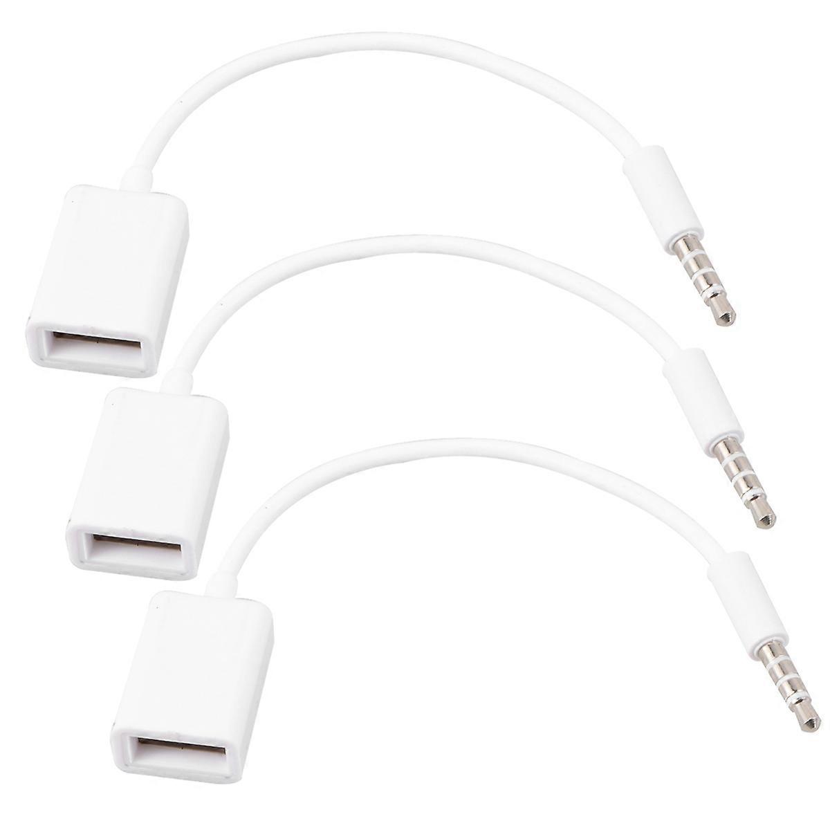 Audio Cable for Vehicle USB to 3.5mm 6Pcs Mp3 Transfer Use