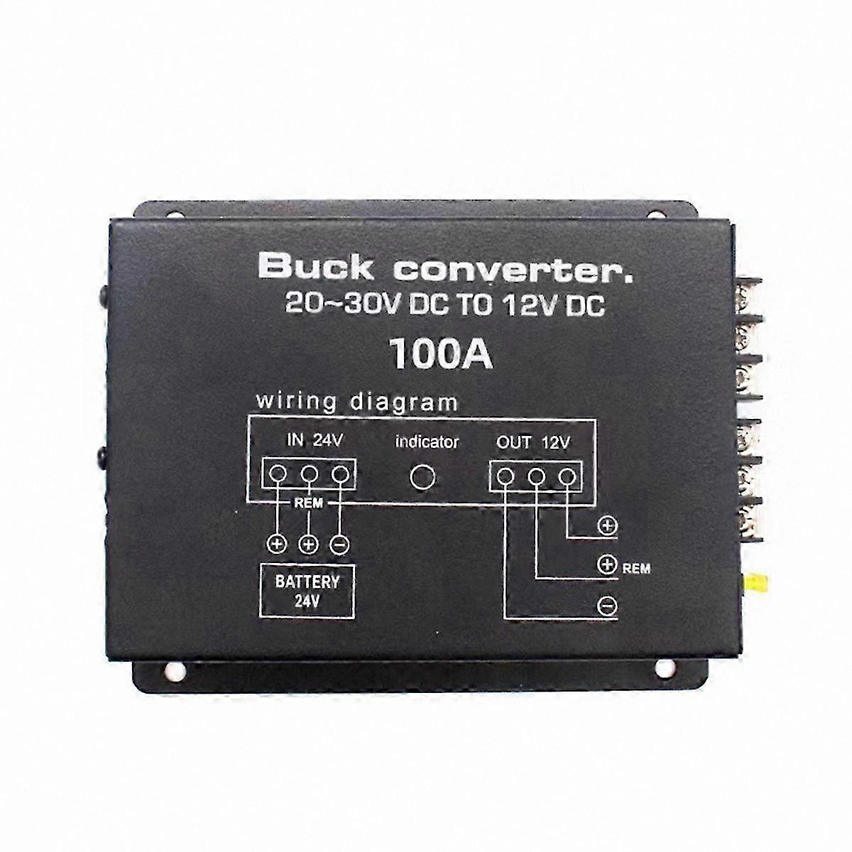 DC 24V to 12V 100A Power Converter with Temperature Control for Automotive Applications