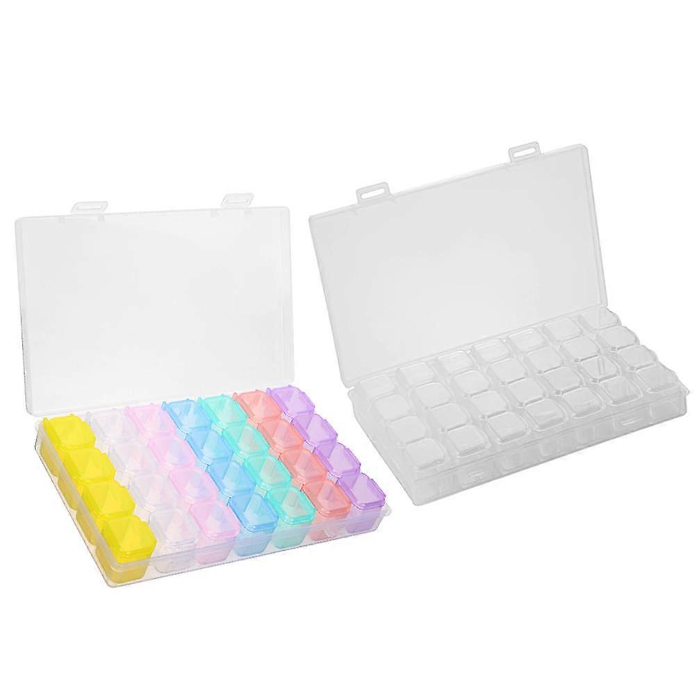 Jewelry Storage Organizer 8Pcs Assorted Lid Design For Storing Small Items Perfect For Women 17x11cm Clear Compartment System