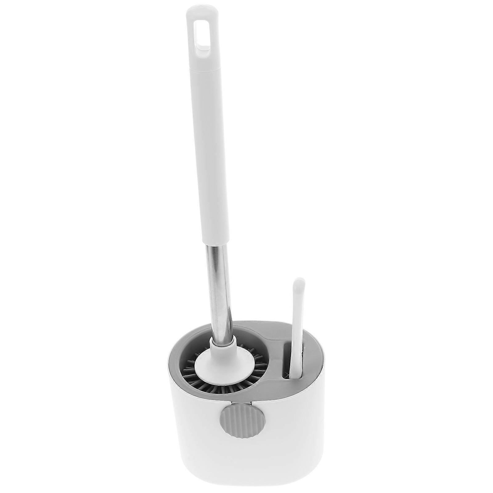 Bathroom Cleaning Toilet Brush Silver with Rack 2Sets Wall-Mounted