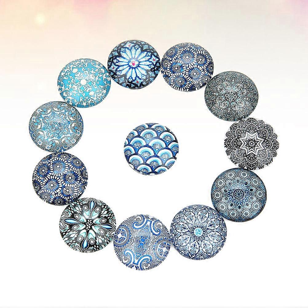 Stylish Glass Cabochons Round Patches for DIY Projects 2x2cm Multi Color Series 20Pcs
