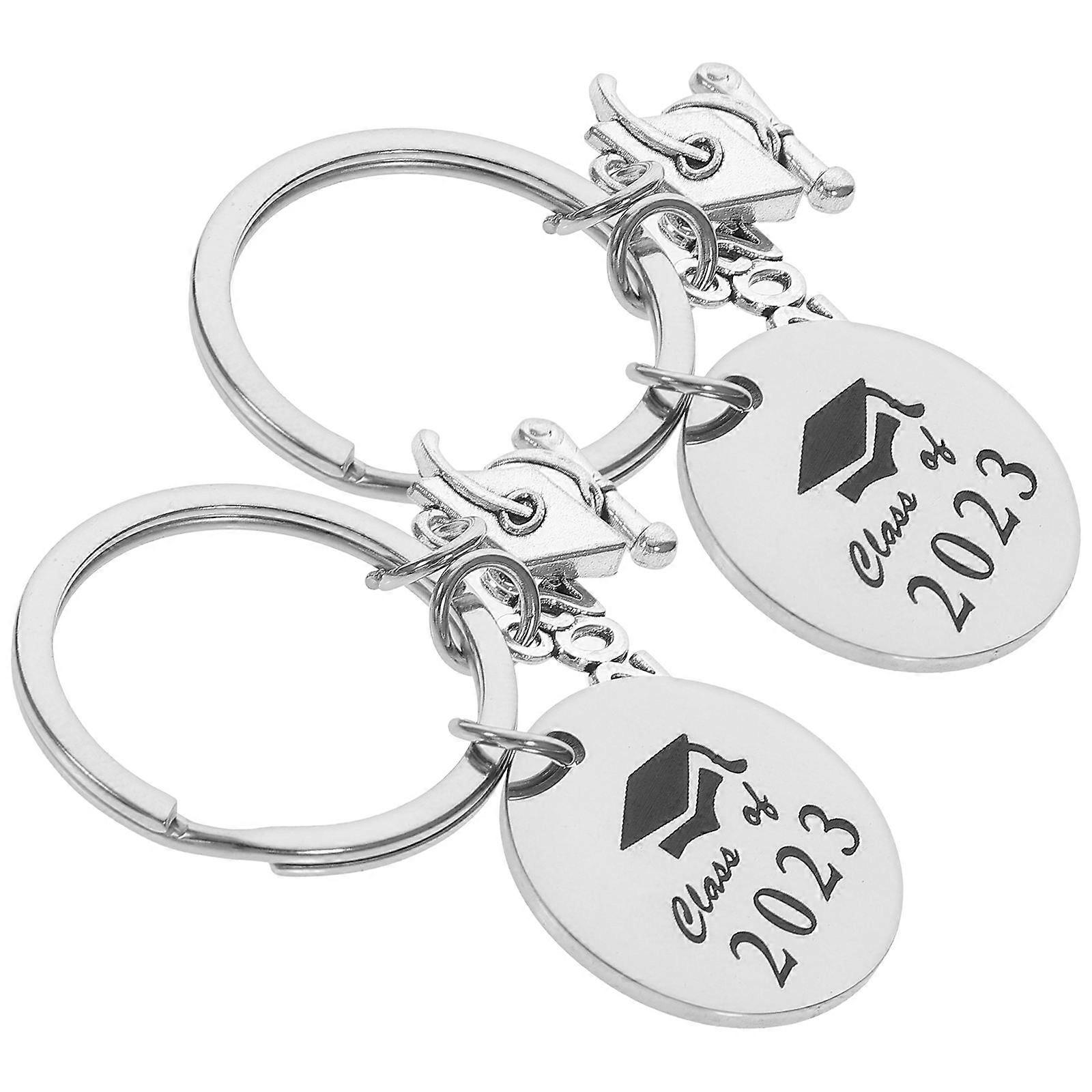 Graduation Keychains Stainless Steel Key Rings for Daily Use Bundle of 8