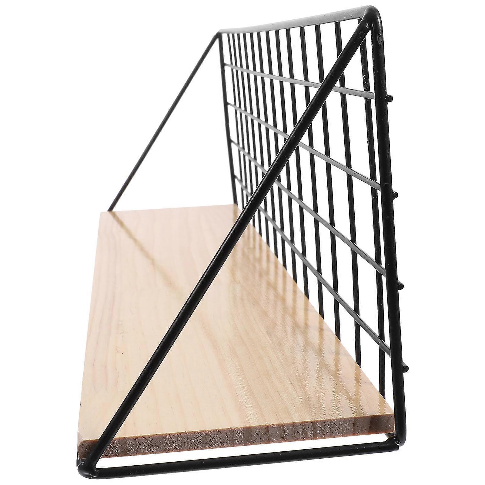 Wall Storage Rack Metal Home Wall Shelf for Storage 2Pcs Black