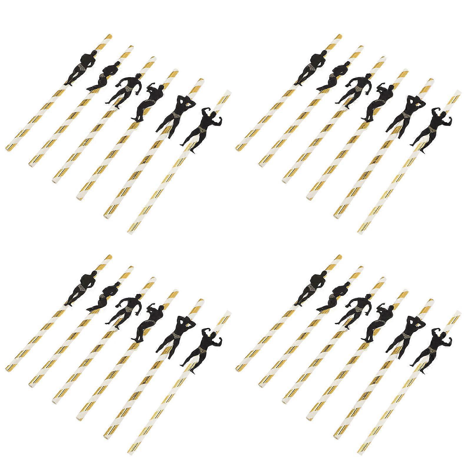 Straw for Party Dancer Drinking 96Pcs Gold