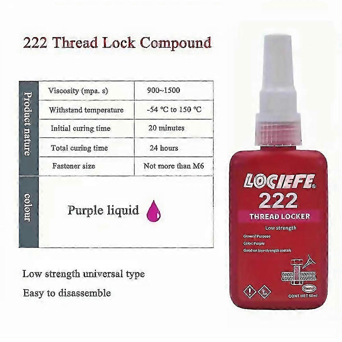 For 50ml Threadlocker 222 242 243 263 271 272 290 Screw Glue Quickly Cured Thread Locking Agent Anae
