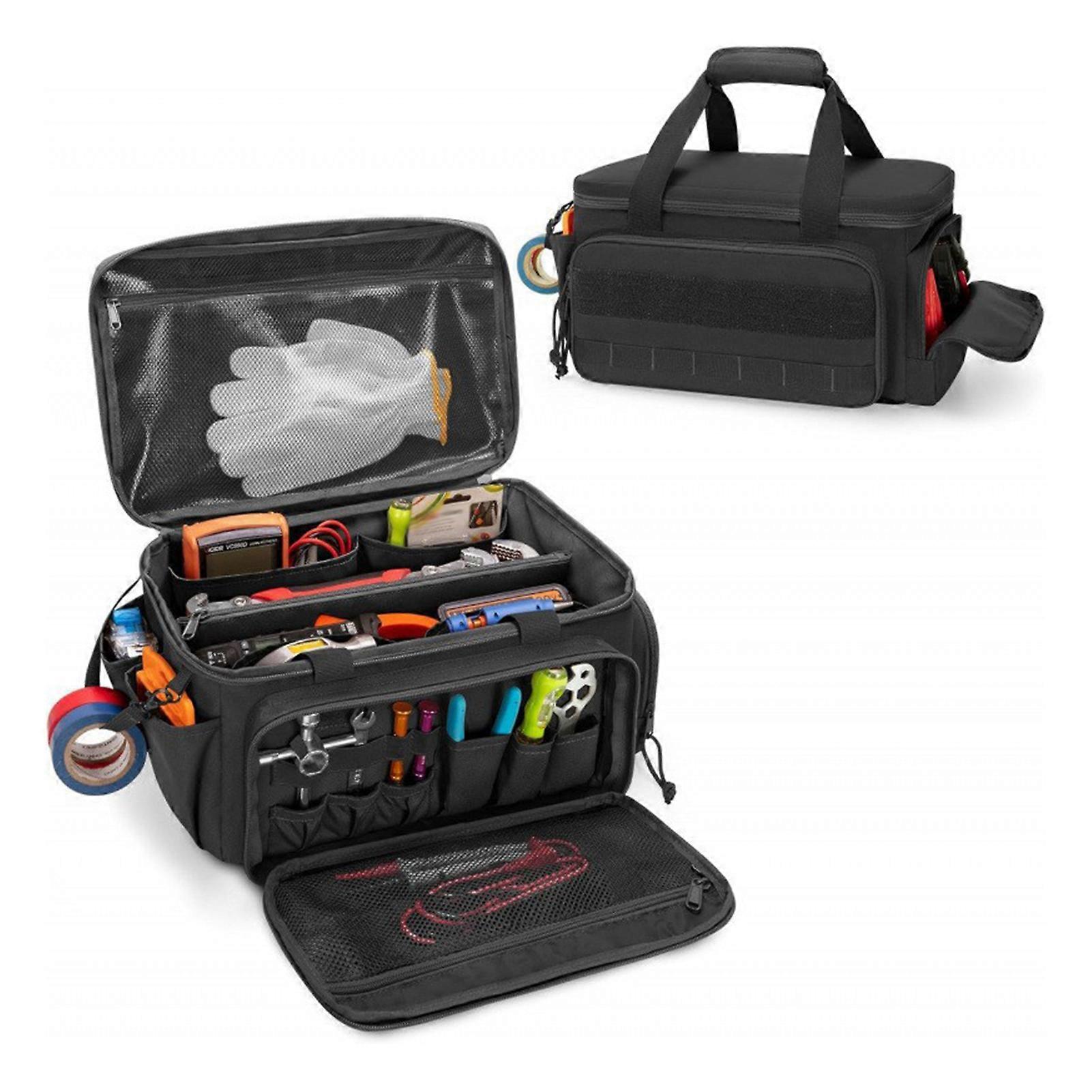 14-Inch Heavy-Duty Tool Bag Multi-Pocket Tool Storage Organizer Multi-purpose Work Tote for Men Mechanics Carpenters​​