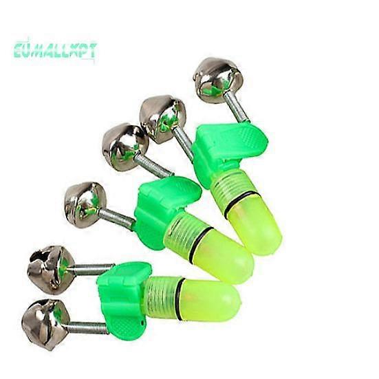 3 Pcs Rod Tip Bite Alert Alarm Twin Bells with Night LED Light Lamp for Fishing