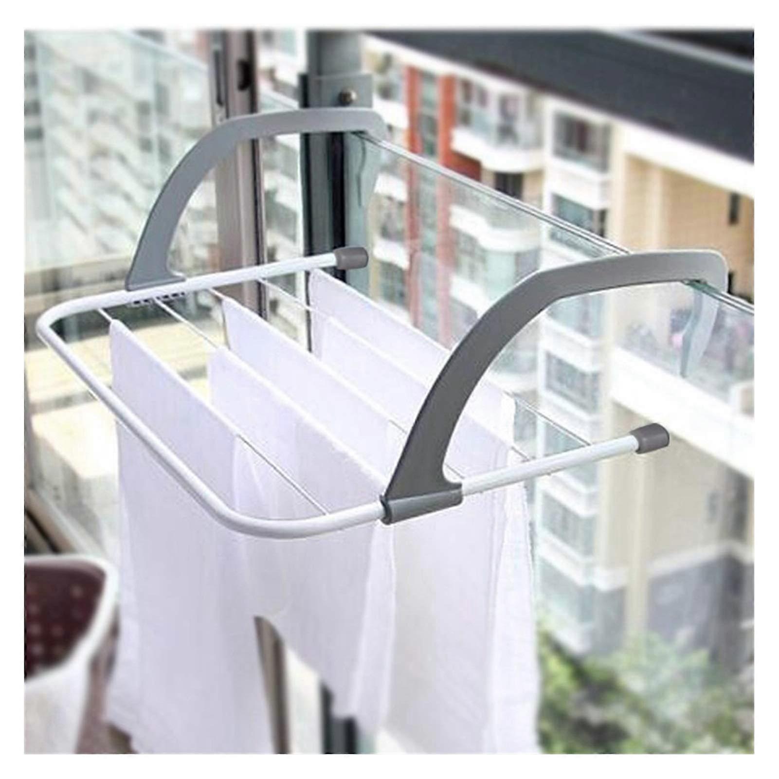 Towel Holder Adjustable Clothes Radiator Airer Folding Drying Rack 50x34cm Light Grey
