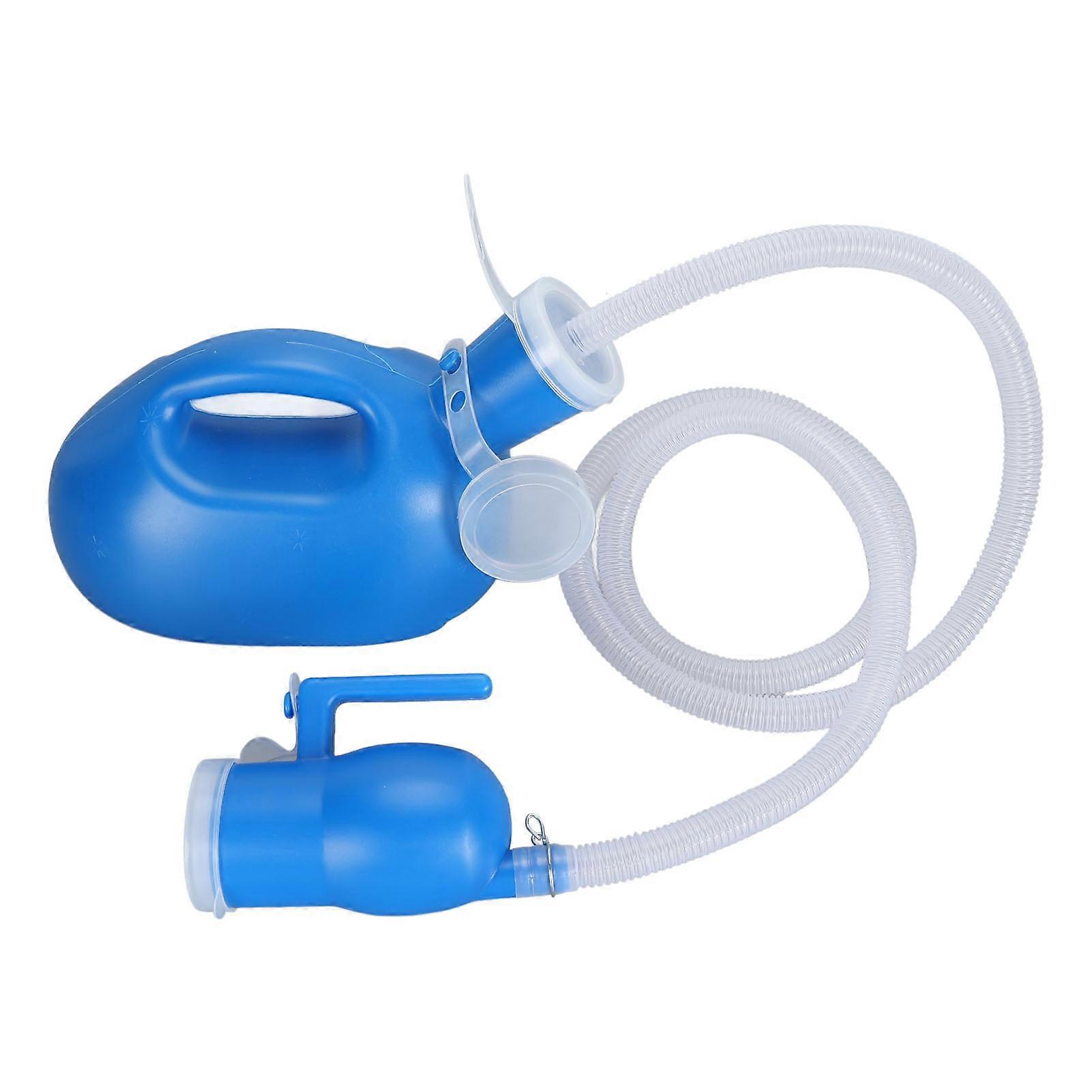 2000ml Men Urinal Collector Spill Proof Reusable Thicken Portable Potty Pee Bottle for Travel Camping Blue 