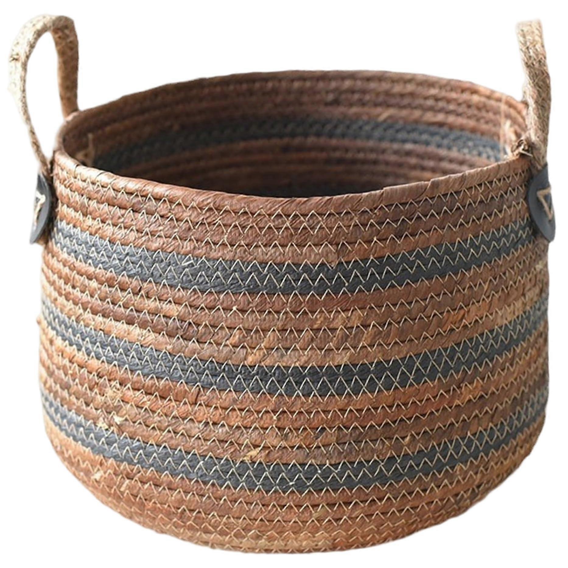 Woven Baskets For Storage 10.6 X 8.3 In Laundry Basket Reinforced Handle Multi Use For Blankets Toys Clothes Shoes