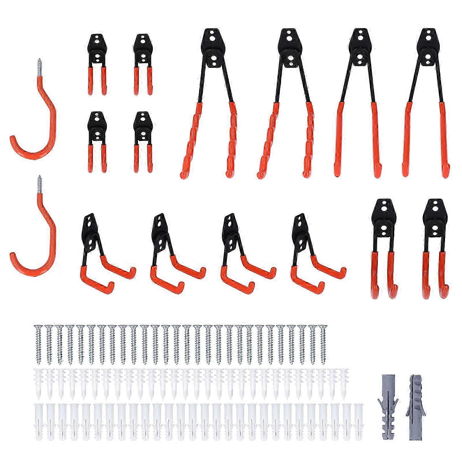 16Pcs/Set Garage Hook Set Iron PVC Garage Storage Tool Hangers for Bike Ladders Strollers YEMAA
