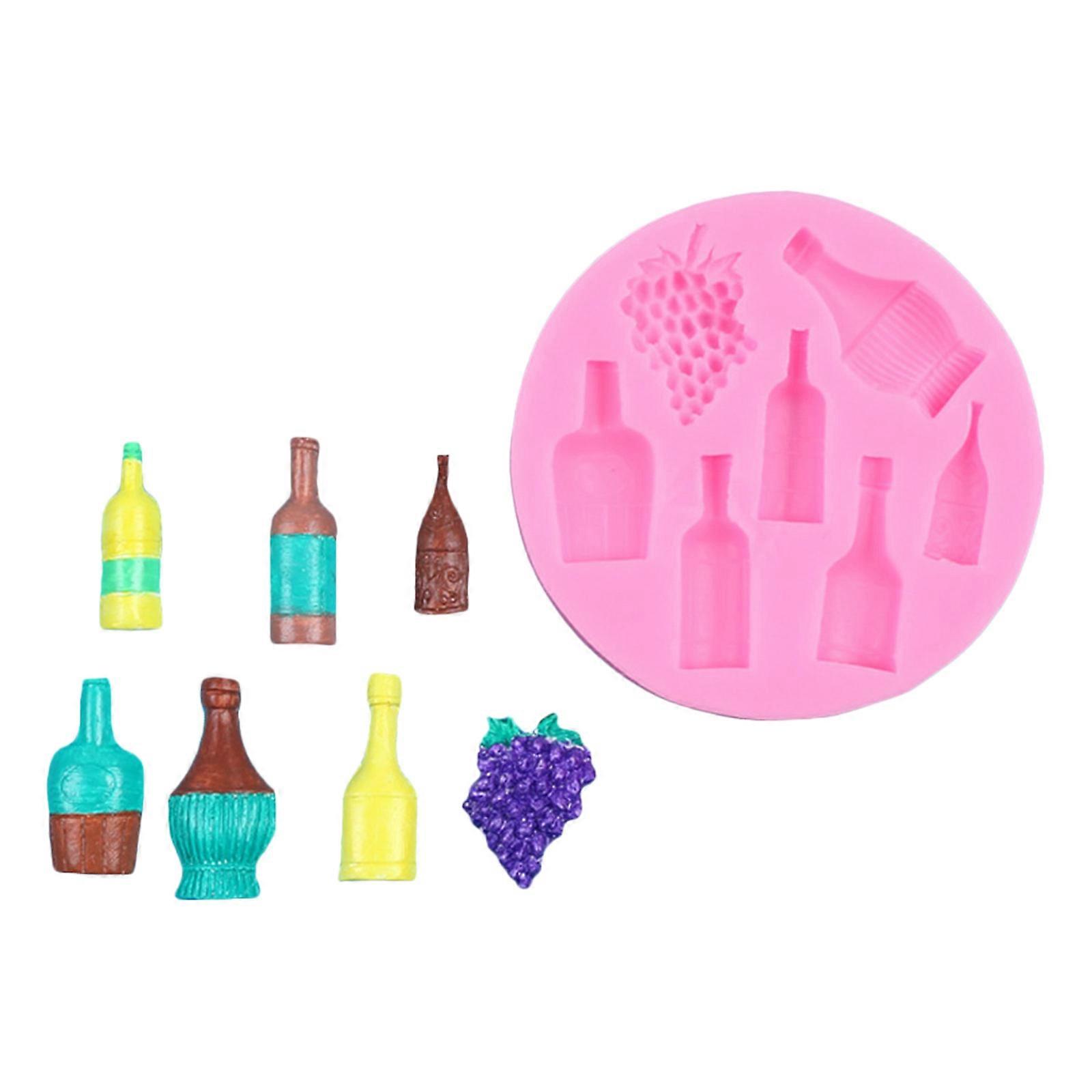 Reusable Silicone Chocolate Mold Set Wine Bottle Theme Baking Accessory Easy Clean Flexible For Beginners Professionals Multicolor