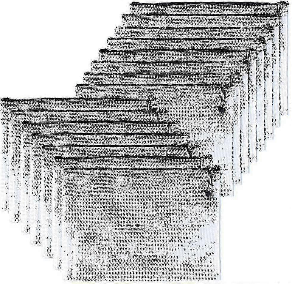 15-Pack A5 Zipper Document Bags, Plastic Zippered File Wallets for Small Storage and Organisation