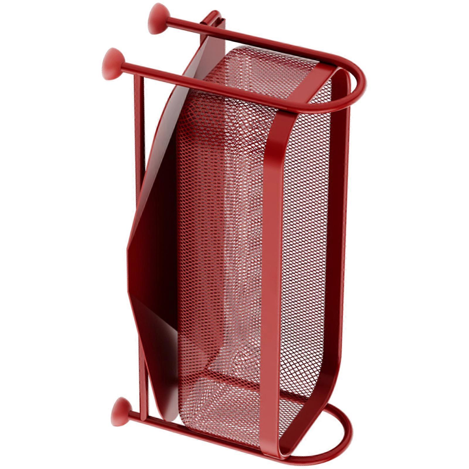 Space Efficient Kitchen Countertop Shelf Rust Resistant Metal Frame Multi Storage For Cookware And Bottles  Red