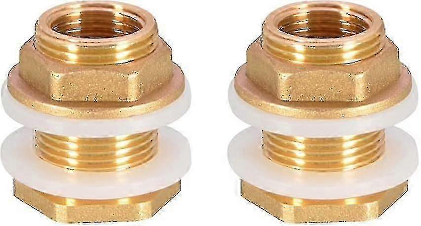 2 Peças Conector Tanque de Água 3/4 Polegadas Premium Brass Rain Barrel Feed-Through + 2X Borracha Seals Rain Barrel - q39
