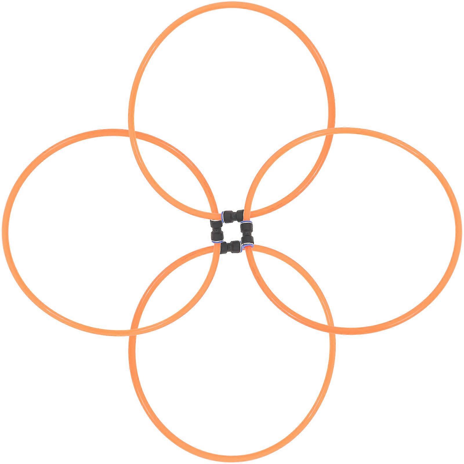 Orange PU Goat Collar for Sheep with Anti-Lost Design 4Pcs Pack