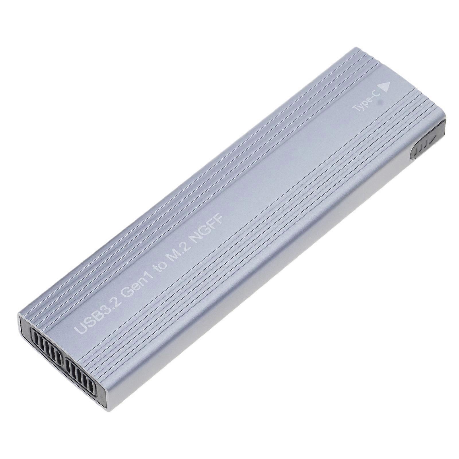 Aluminum M.2 Double Protocols Solid Disk Enclosure Case Box with 5Gbps USB3.2 Type C Efficient Solid Disk Box  Grey