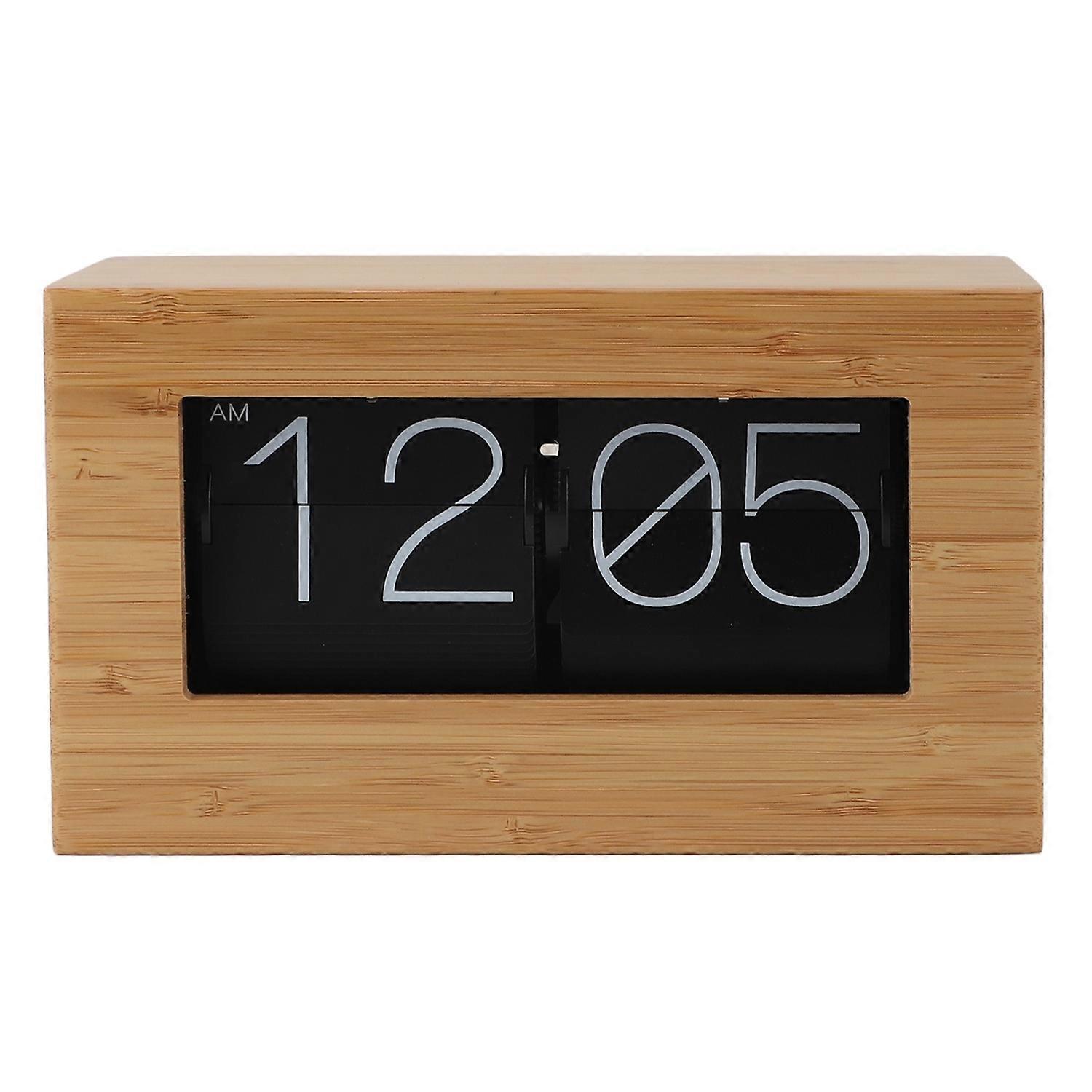 Automatic Page Turning Clock Vintage 12 Hours Digital Display Mechanical Flip Down Clock for Home Li