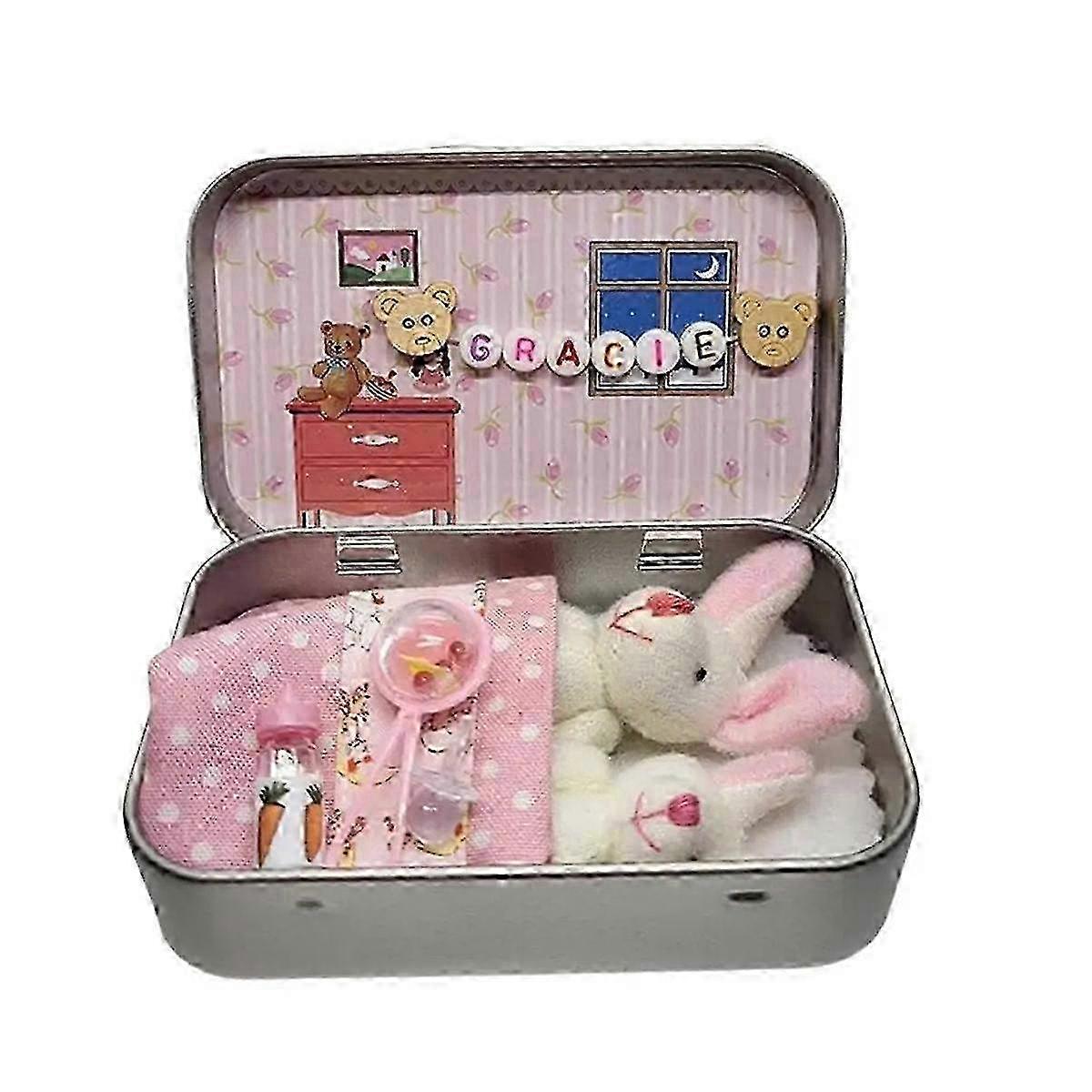 Emotional Support Plush Bunny in Easter Tin for Stress Relief