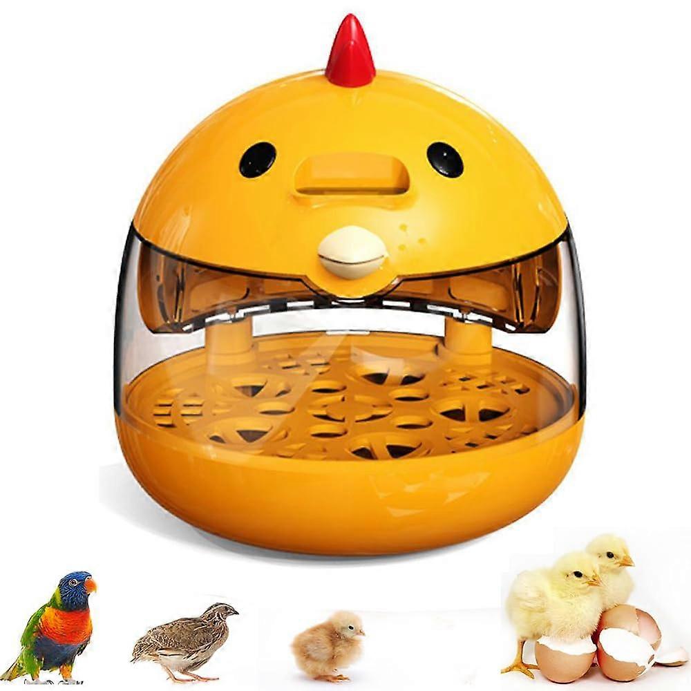 Egg Incubator with Automatic Turner and Candler for Chicken Duck Quail Eggs, Clear 360° Window Yellow