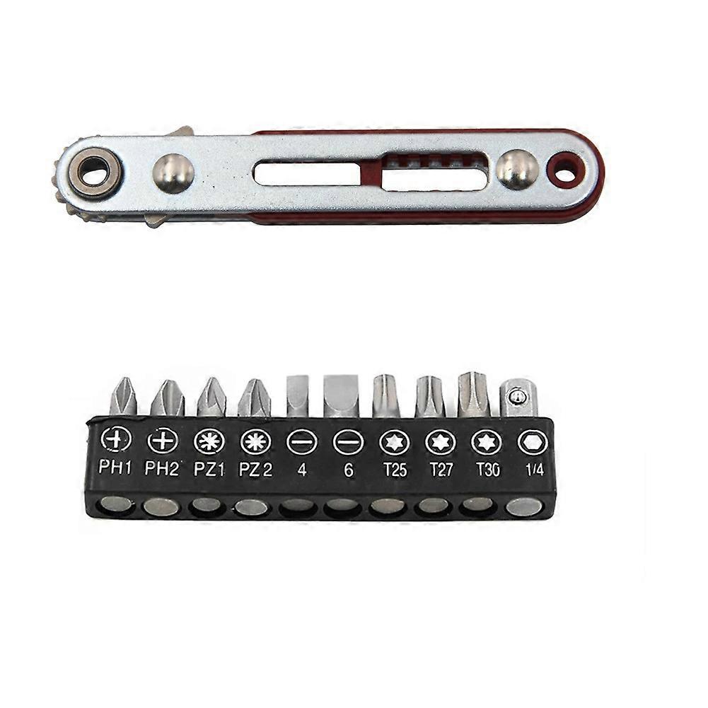 Flat Head Mini Ratchet Wrench 90 Degree Offset Screwdriver Handle Set