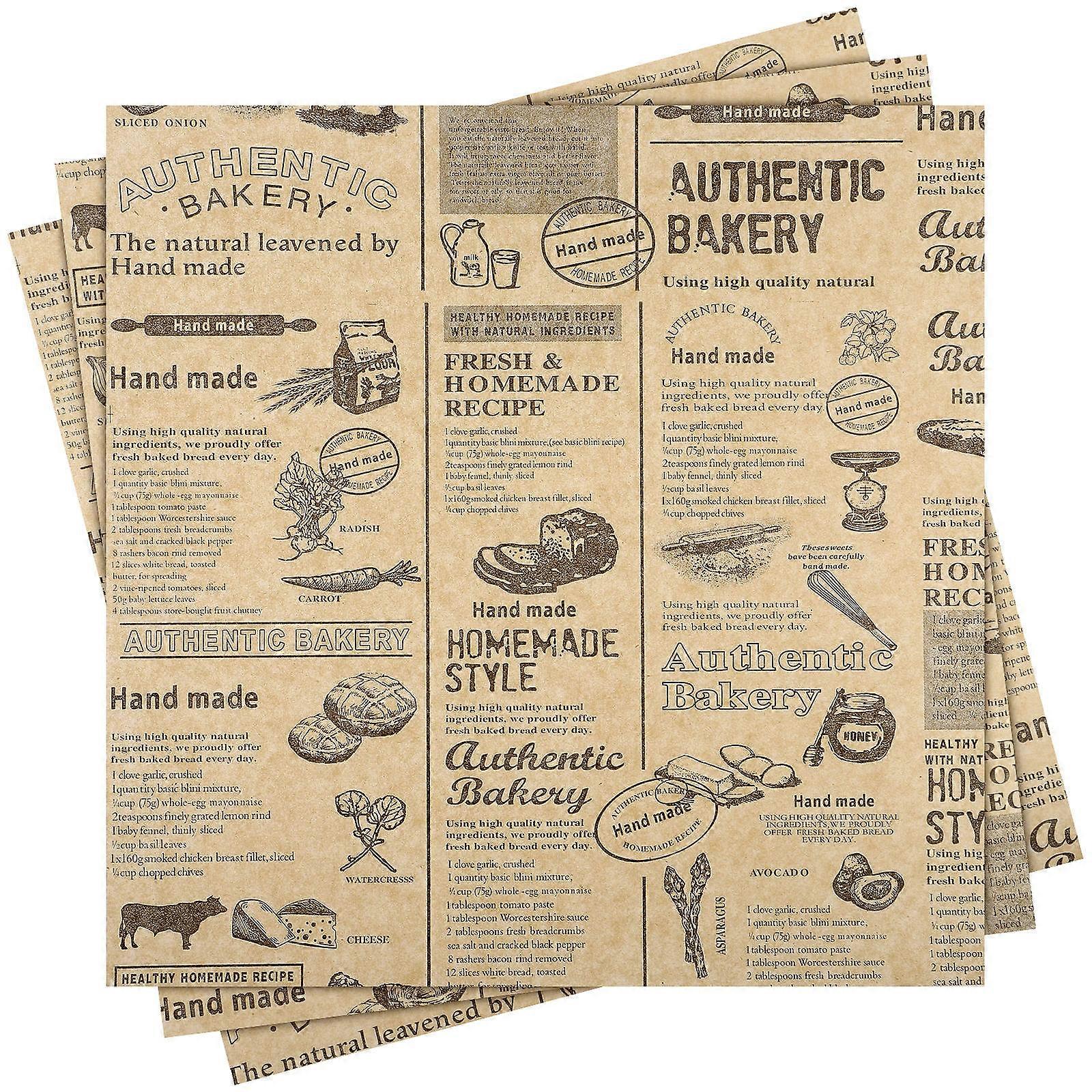 50 ark fackpapper inlägg fettbeständigt matpapper delikatesspapper ark bröd smörgås omslagspapper
