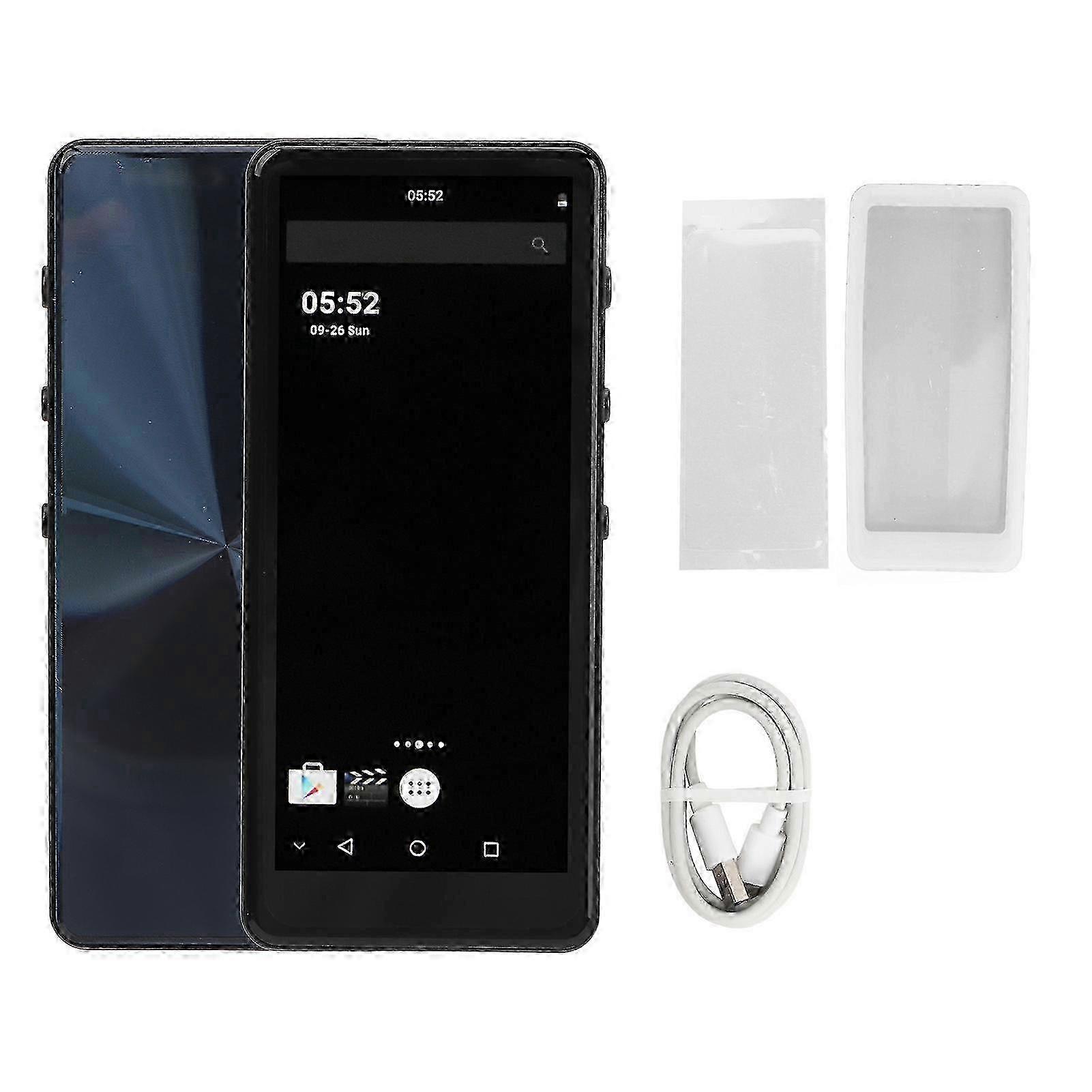 128GB MP4 Player 4 Inch Full Touch Screen Portable Music Player with HD Noise Reduction HiFi Sound Bluetooth WiFi for Android Black