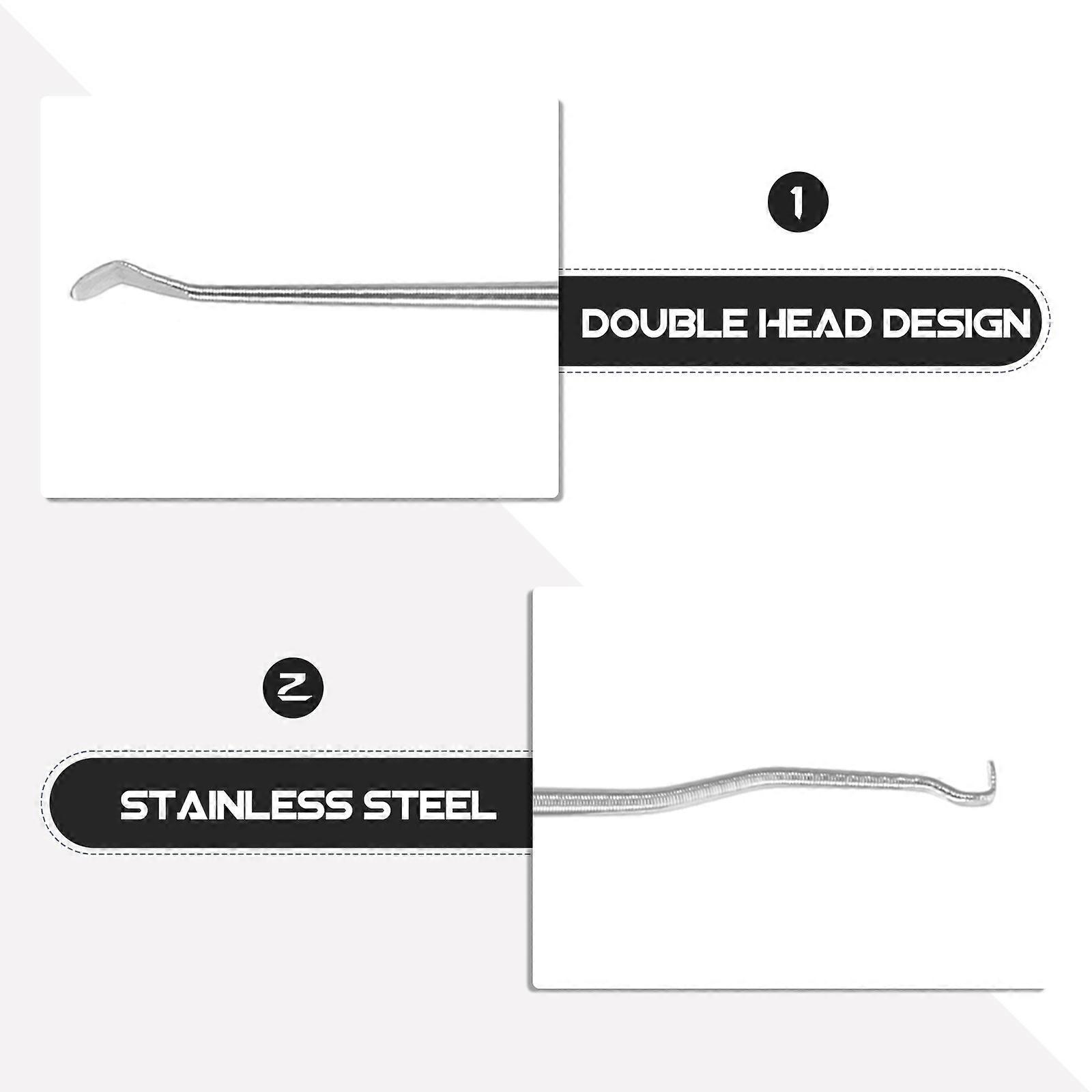 2pcs Aiguilles de greffe en acier inoxydable à double tête Aiguilles d’élimination des insectes à double usage (argent)