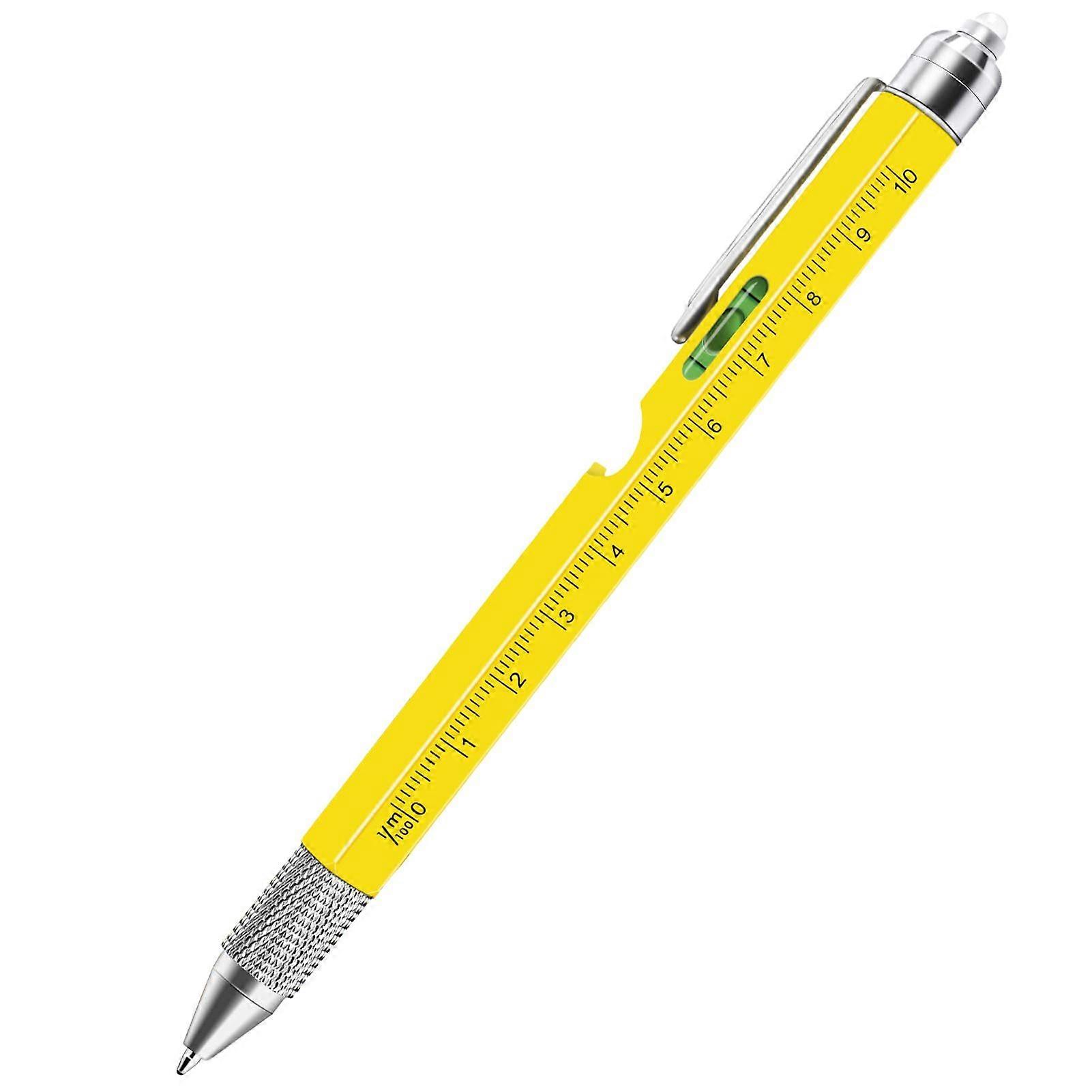 9-in-1 Multitool Pen LED Light And Bottle Opener with Screwdrivers Stylus Fountain Pen Christmas Stocking Stuffers White Elephant Gifts Gift for Men A