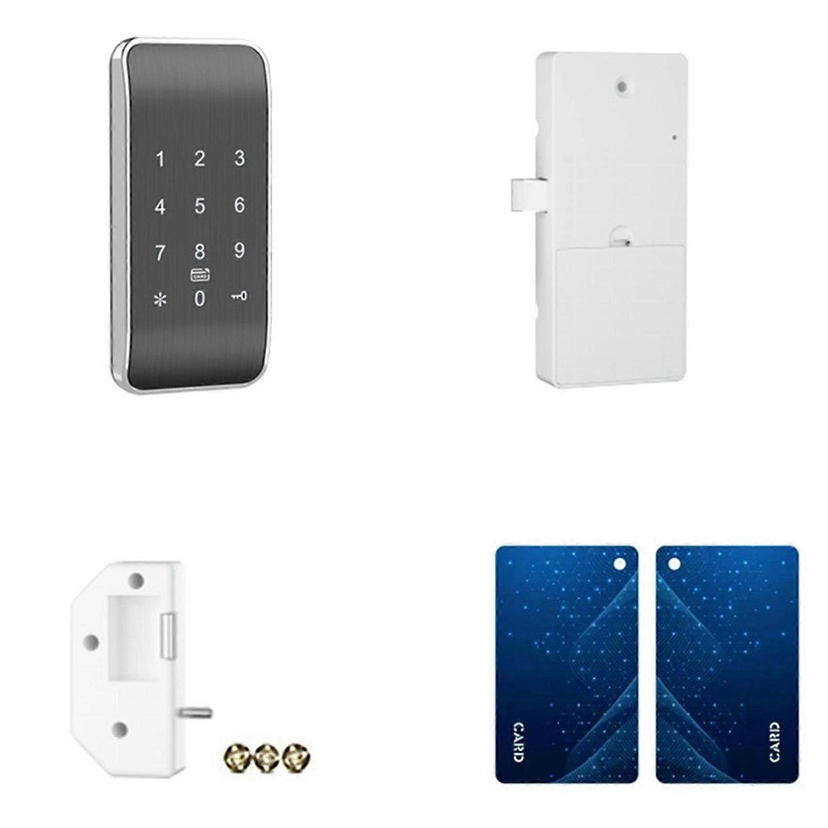 Wireless Access Control Digital Keypad Phone/RFID/Card Password Cabinet Lock for Lockers Upgraded Version(APP)-Silver