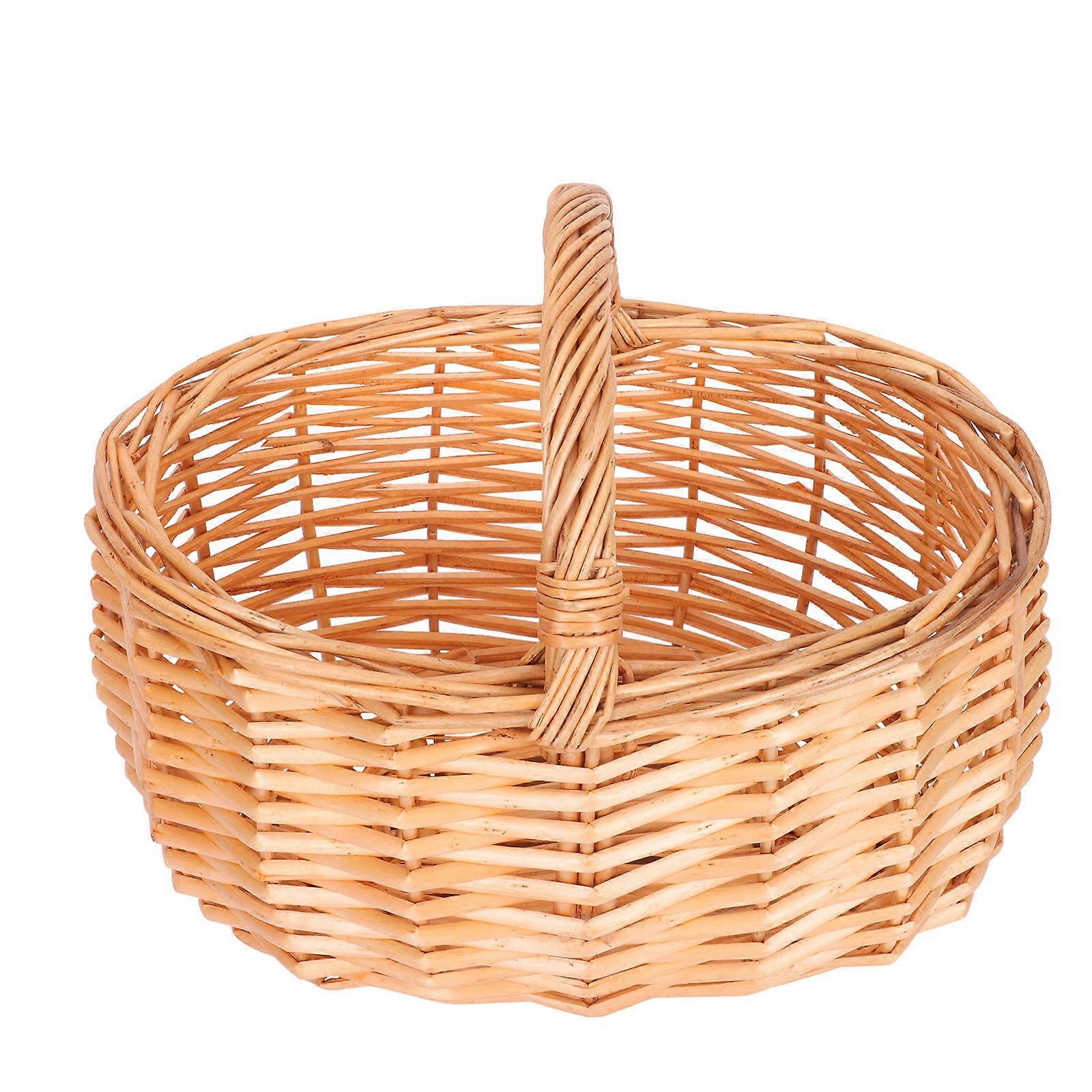 Rattan Egg Storage Basket for Storage Brown Portable Tote Basket