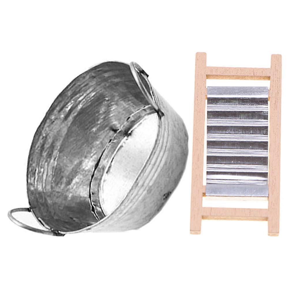Miniature Washboard Dollhouse Basin for Decoration 1Set Accessory