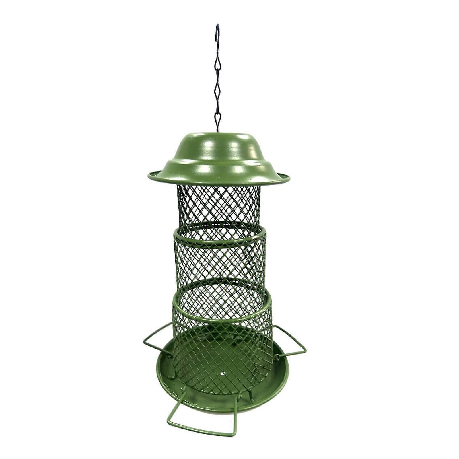 Metal Hanging Bird Feeder With Large Capacity ChewProof Design Level Monitoring For Wild Birds Multicolor
