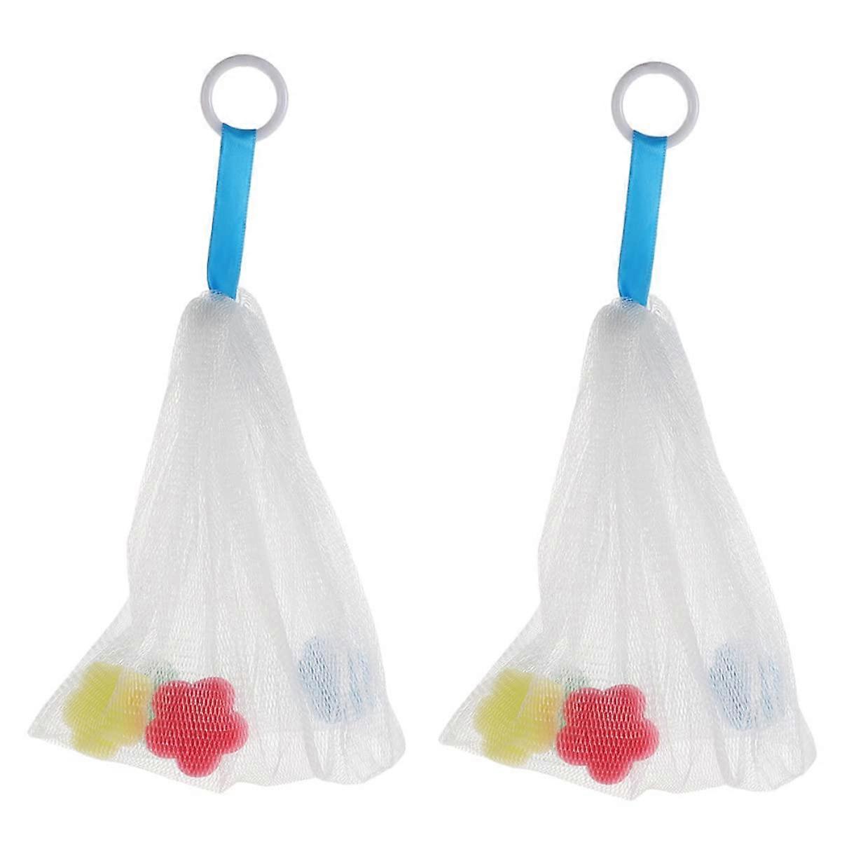 2pcs Soap Foaming Net Bags for Face and Body Cleansing with Rich Lather and Quick Dry Hanging