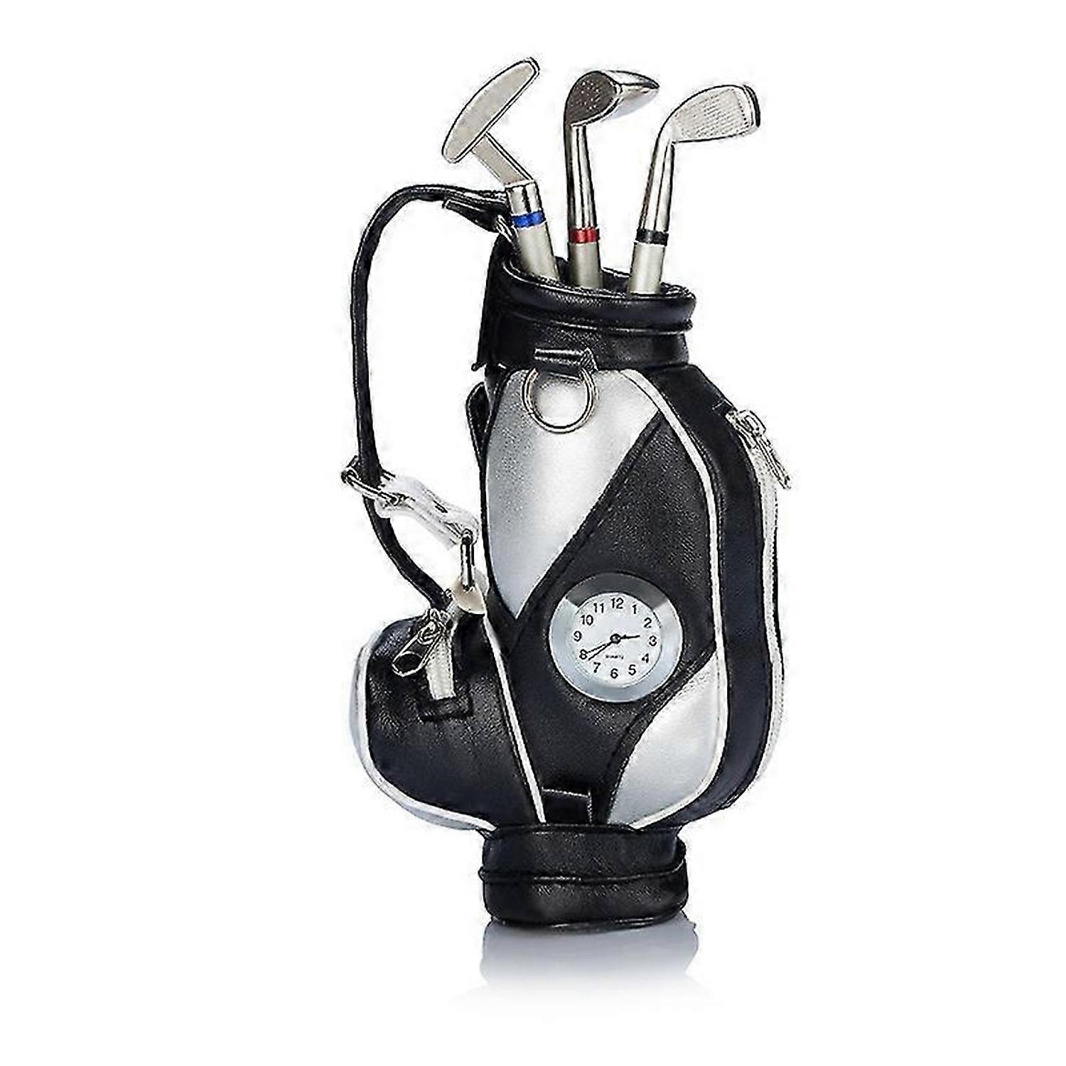 Golf Gift Pen Holder Creative Practical Gift With Three Neutral Pens (silver black)