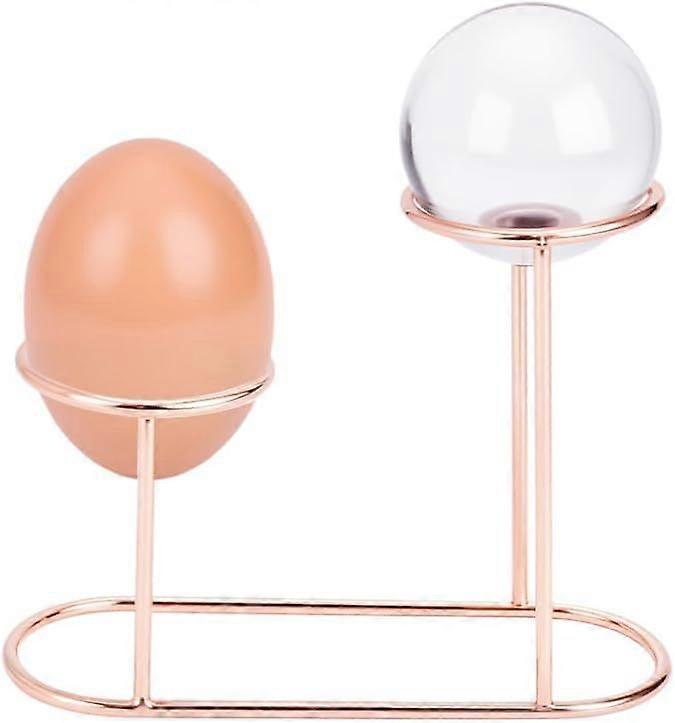 2 Pcs Metal Ball Display Stands Double Alloy Ball Holders Base for Gemstone Mineral Agate Globe Balls Rose Gold