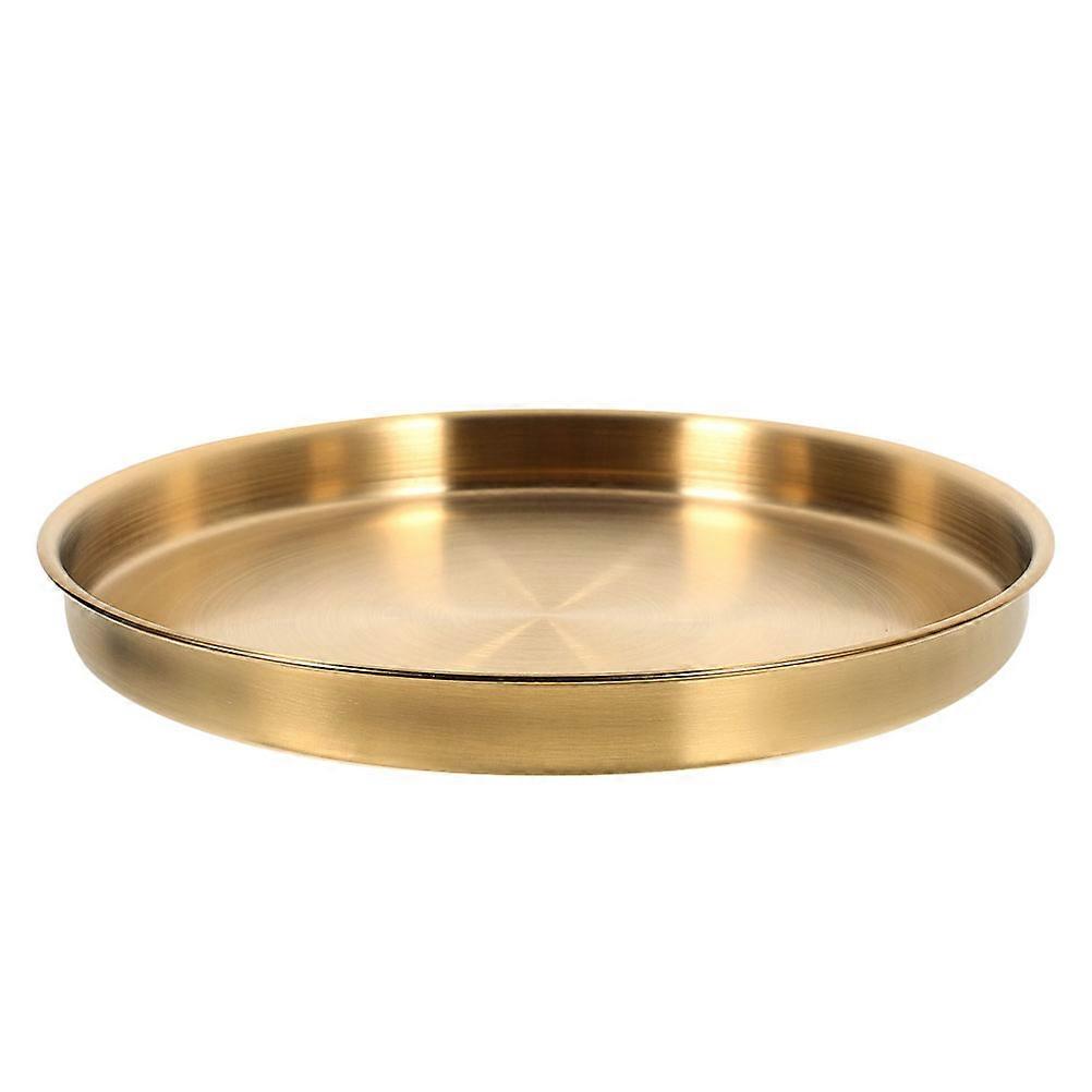 Stainless Steel Round Dining Plate and Tea 5Pcs Set