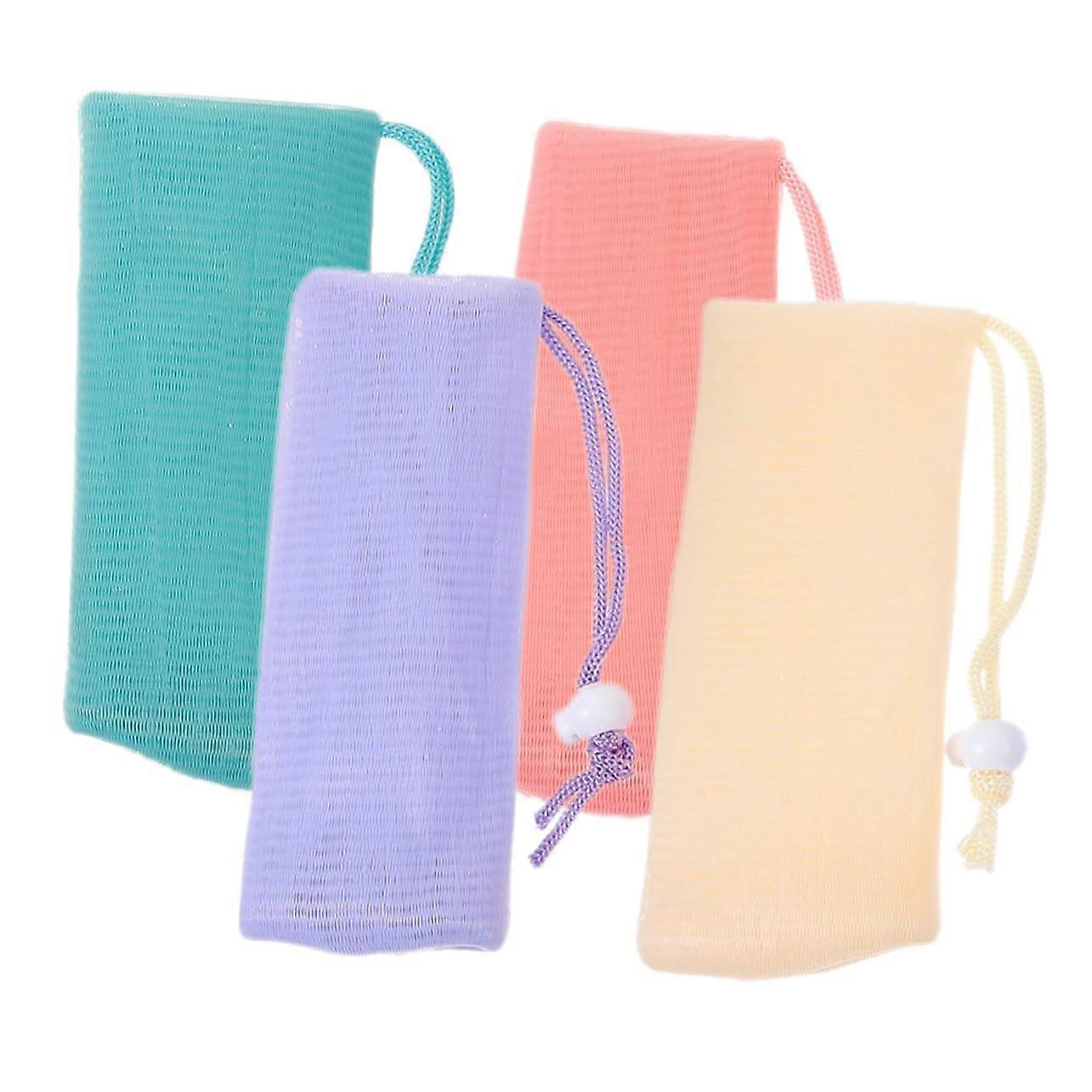 4Pcs Soap Saver Bag Set, Reusable Mesh Soap Bags for Quick Foaming and Gentle Skin Exfoliation