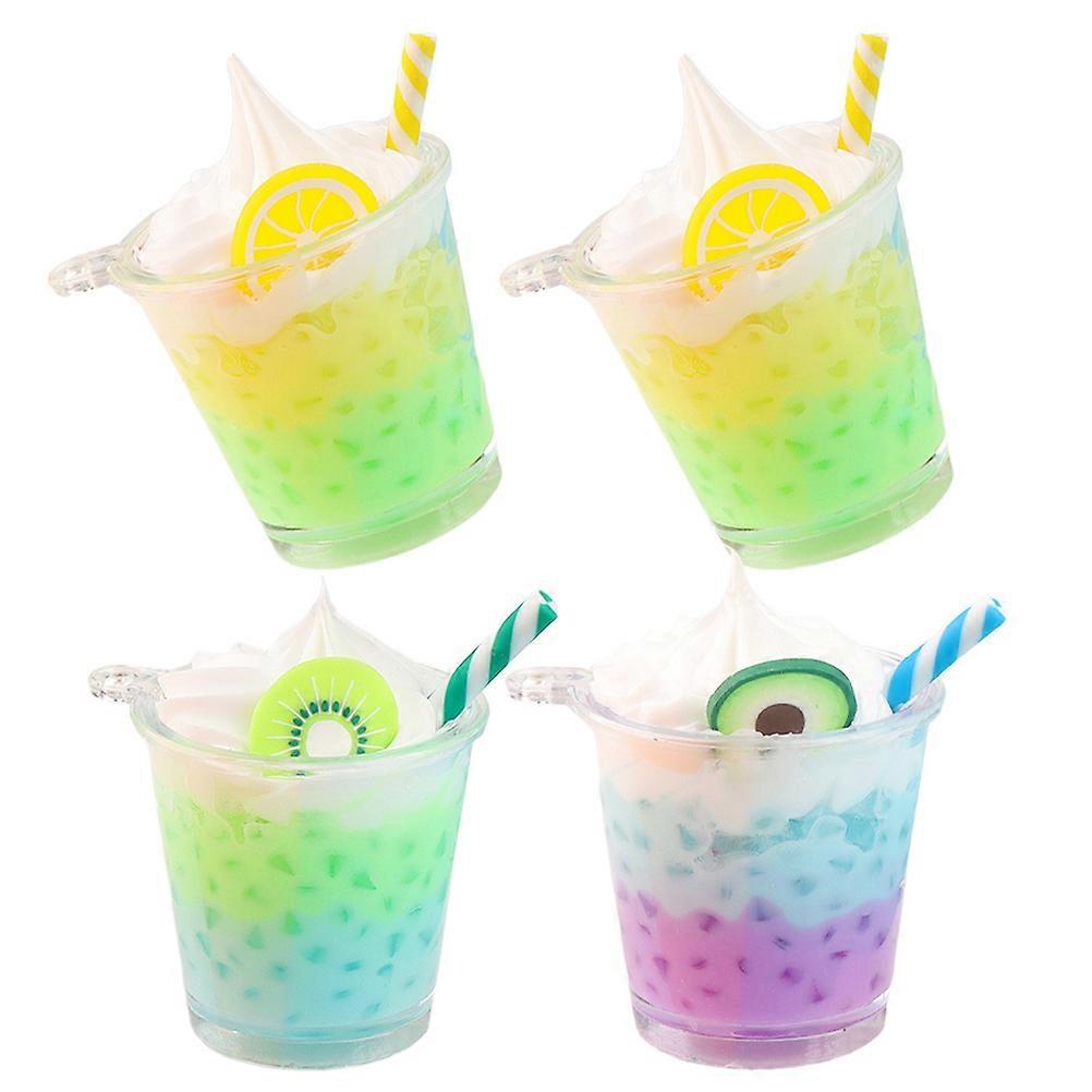 4Pcs Luminous Charms for Jewelry Making Plastic Mini Double Colors