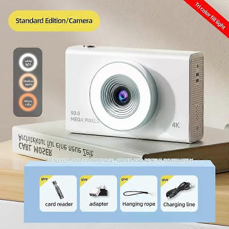 Digital Camera 4K High-definition Camera Autofocus Portable Retro Camera 50 Million Pixels CCD Travel Student Camera