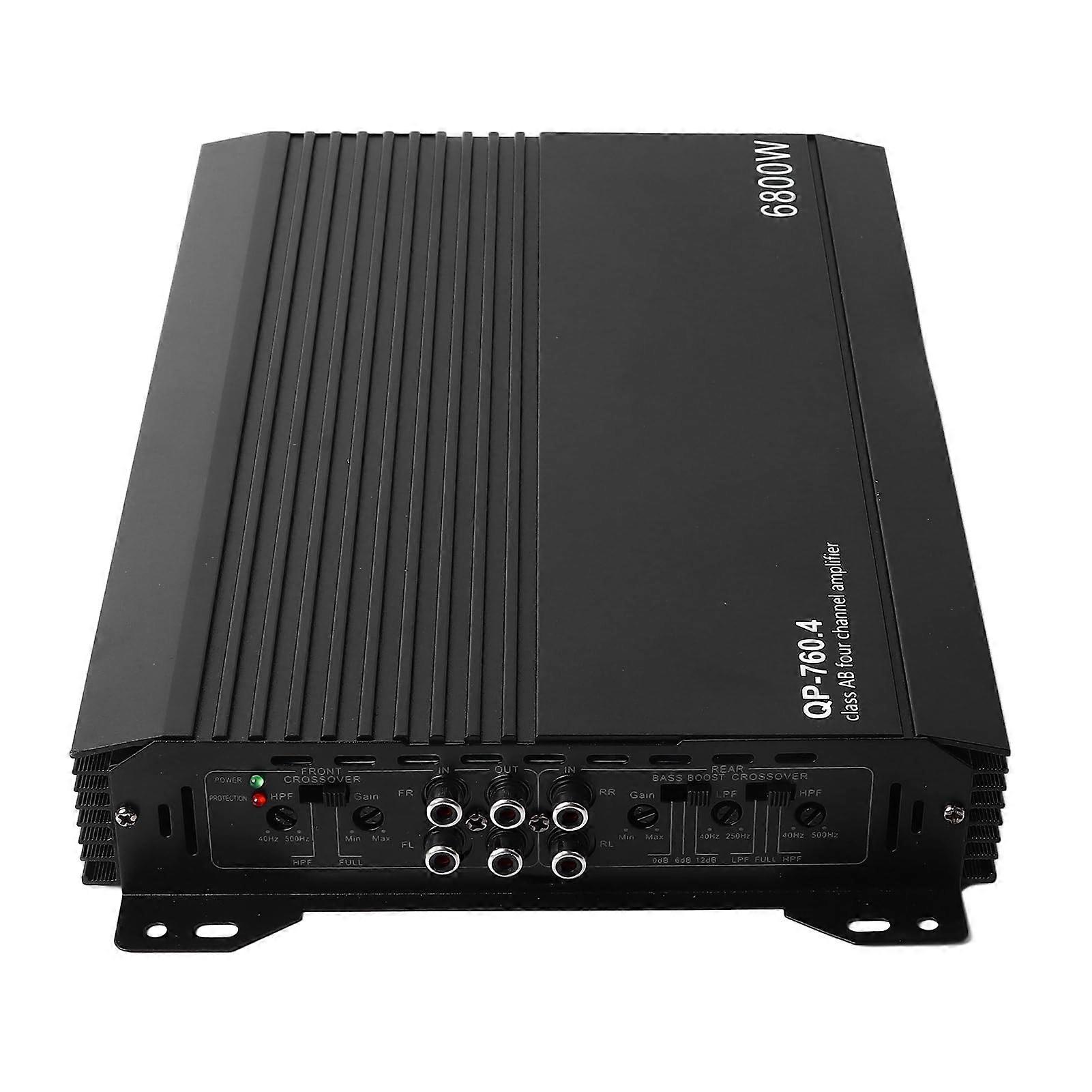 4 Channel Car Amplifier with  Heat Dissipation, Aluminum Alloy Build and Automatic Voltage Protection