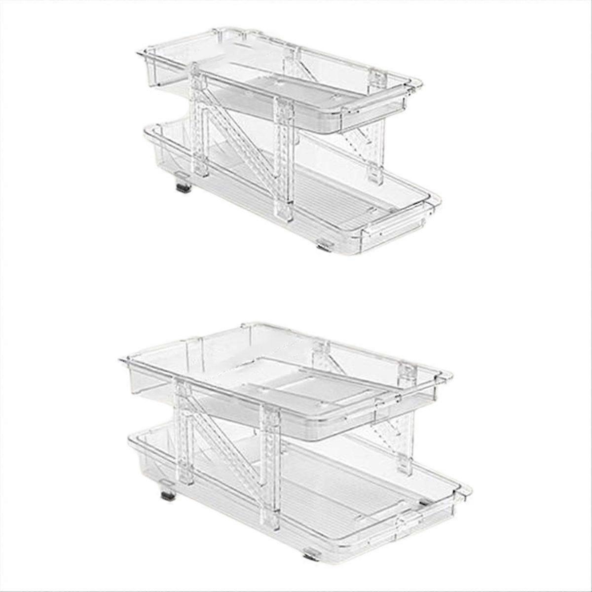 Soda Can Dispenser 2 Tier Automatic Rolling Can Dispenser for Refrigerator Stackable Beer Soda Disp