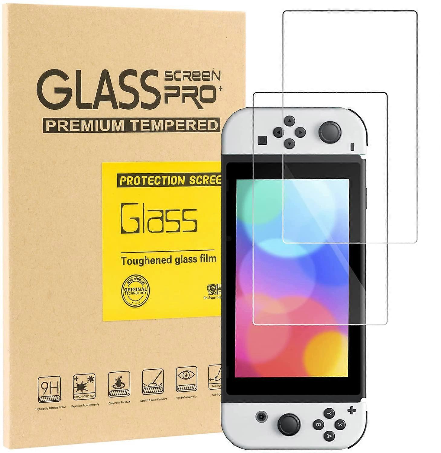 Screen Protector for Nintendo Switch OLED 2021, 9H Tempered Glass, HD Clear AntiScratch, 2Pack