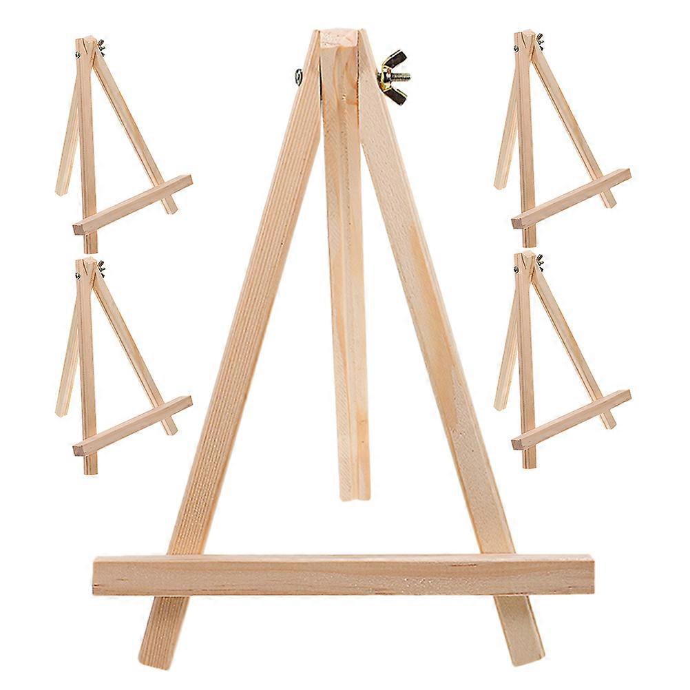 Wood Easels Decorative Painting Easel for Desktop Display 5Pcs Set