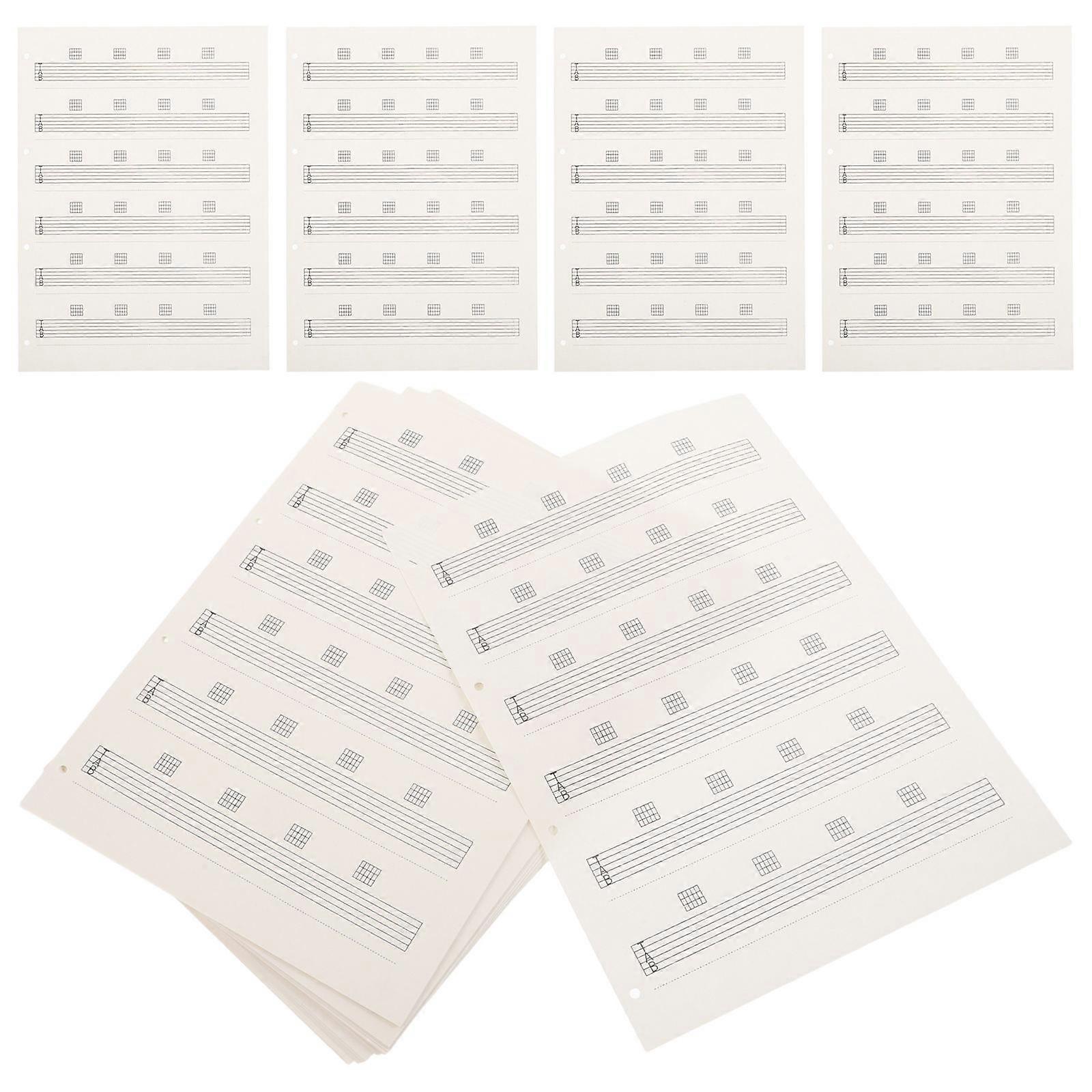 85Pcs White Blank Guitar Tablature Sheets for Music Composition