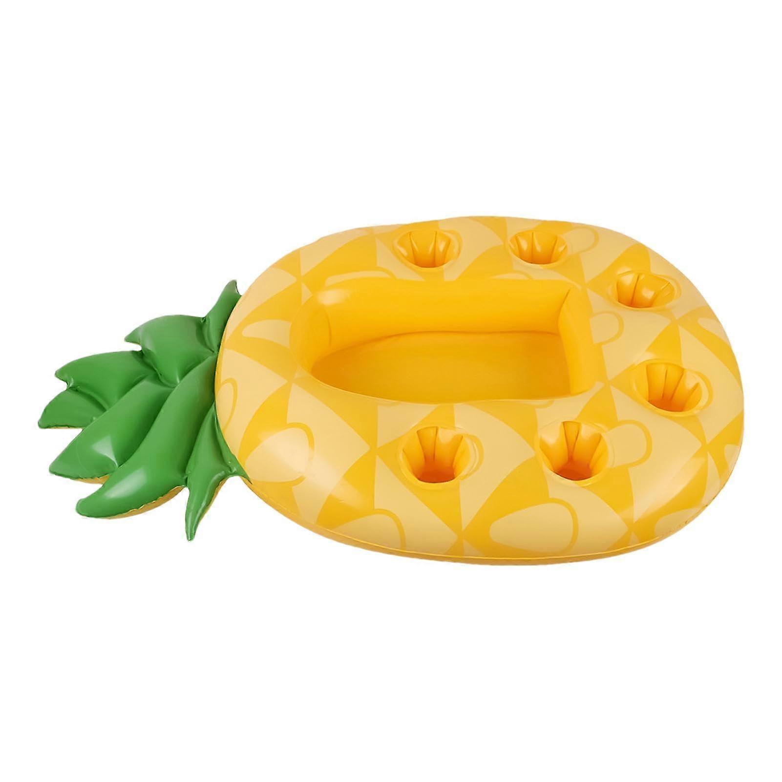 Inflatable Pineapple Drink Float for Pool with 7Grid Holder Tray for Summer Parties